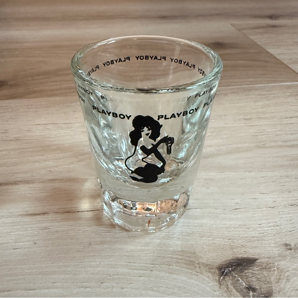 PLAYBOY Clear Shot Glass with Black Silhouette
